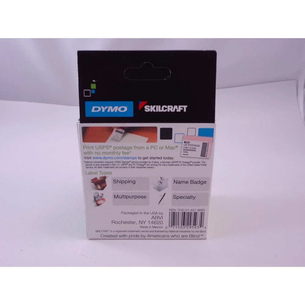 DYMO White Address Labels 2 Rolls of 350 Labels #30252 NEW SEALED 1 1/8